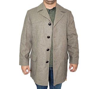 Pendleton vintage mens wool heavy winter jacket trench coat size 46